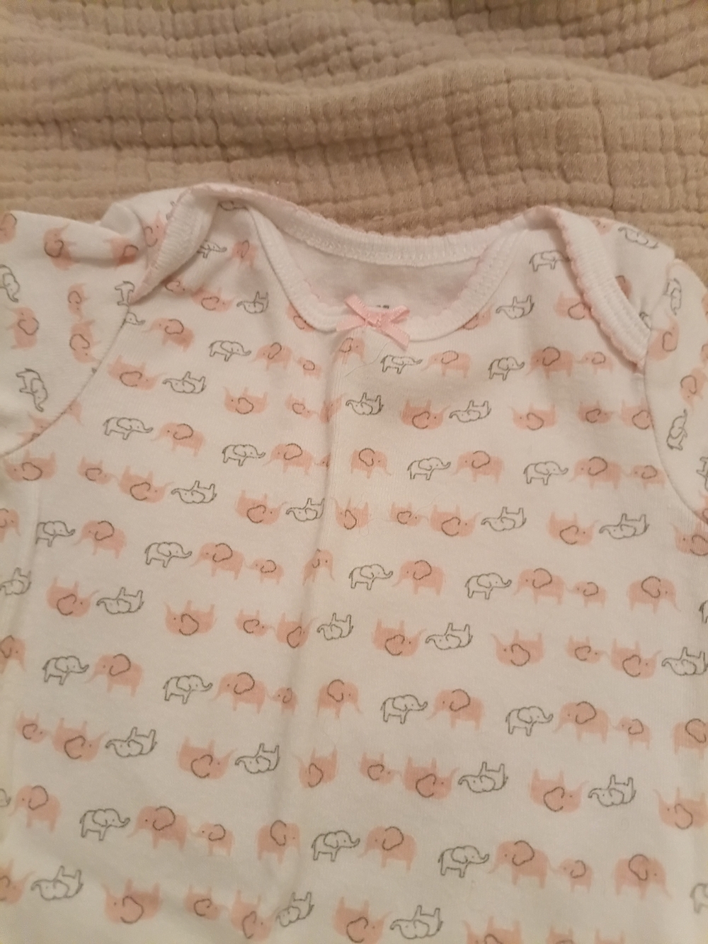 Carter's Pink and White Elephant Print Sleep Sack